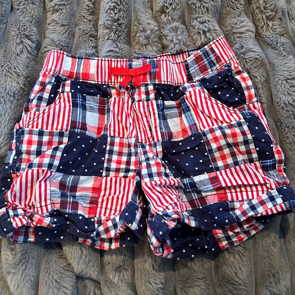 Gymboree Red and Blue Patchwork Shorts